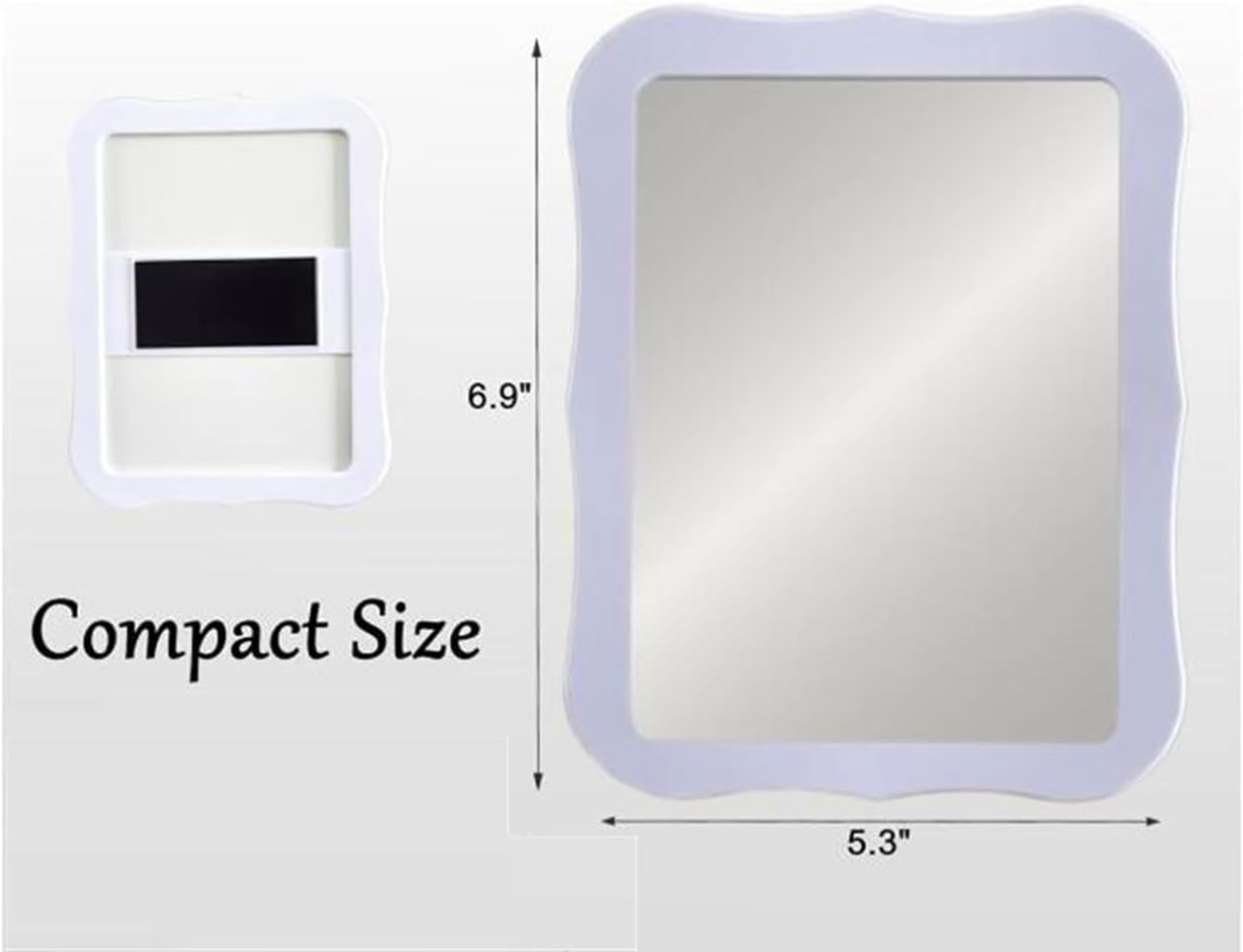 Mpowtech Gifts for Back to School Season,White Magnetic Locker Mirror - 5" X 7" Magnet Mirror for School, Bathroom, Workshop, Office,Small Mirrors for School Locker image number 1