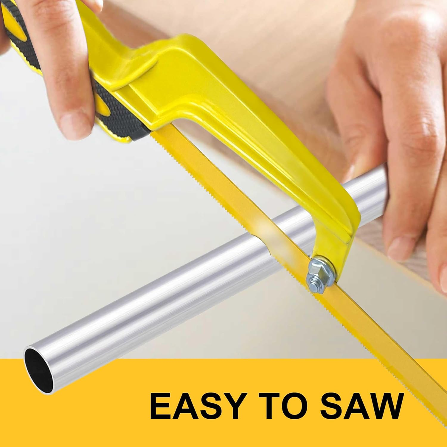 Hanpex Mini Hacksaw for Metal, Compact Hand Operate Aluminum Hack Saw with 12 Inch Flexible Bi-Metal Hacksaw Blade &ndash; Metal Cutting Saw, Small Hacksaw for Metal and Wood