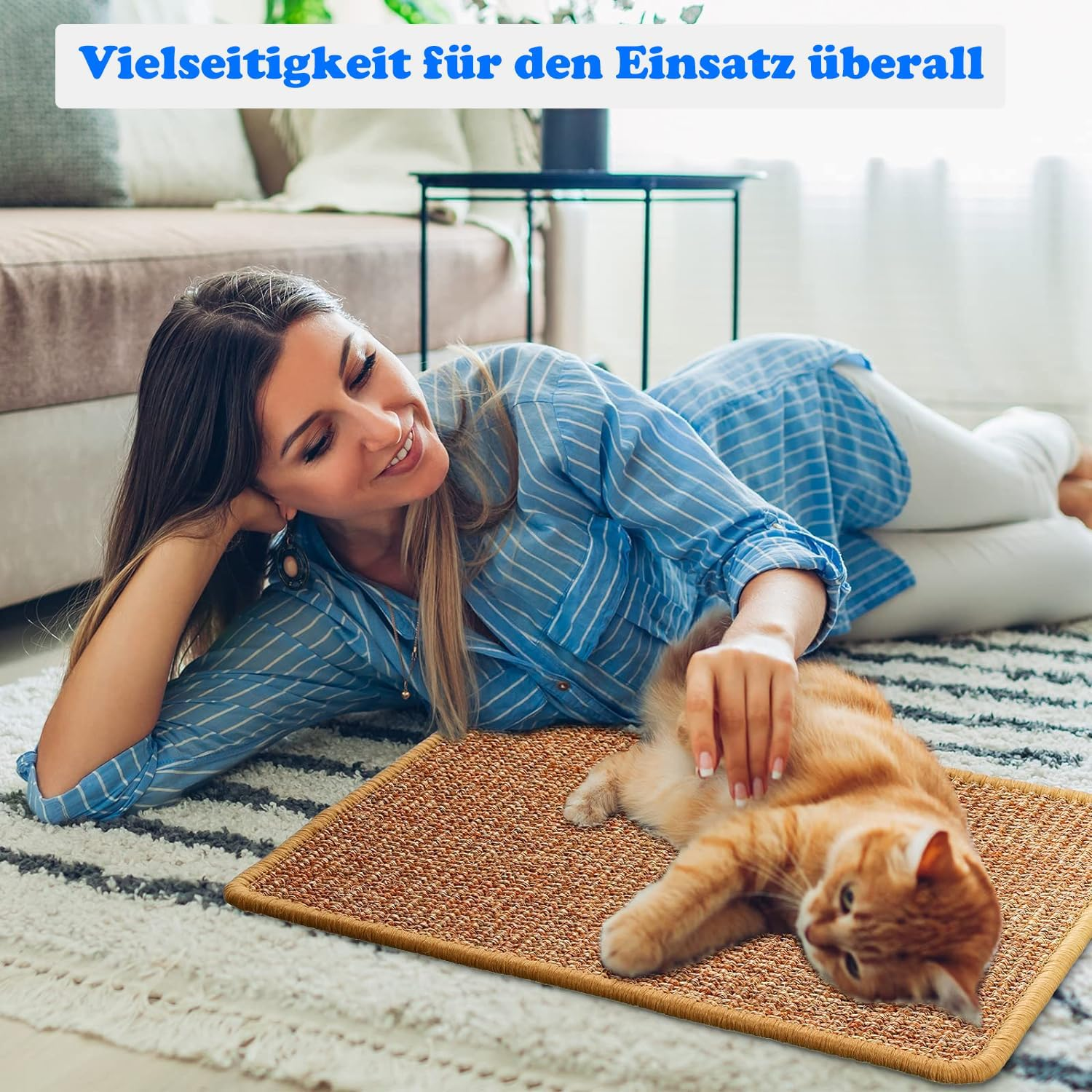 VCANIVR Cat Scratching Mat, Pack of 2, 50 X 30 Cm, Sisal Carpet, Cat Scratching Mat, Scratching Board, Scratching Mat for Protects Carpets and Sofas image number 5