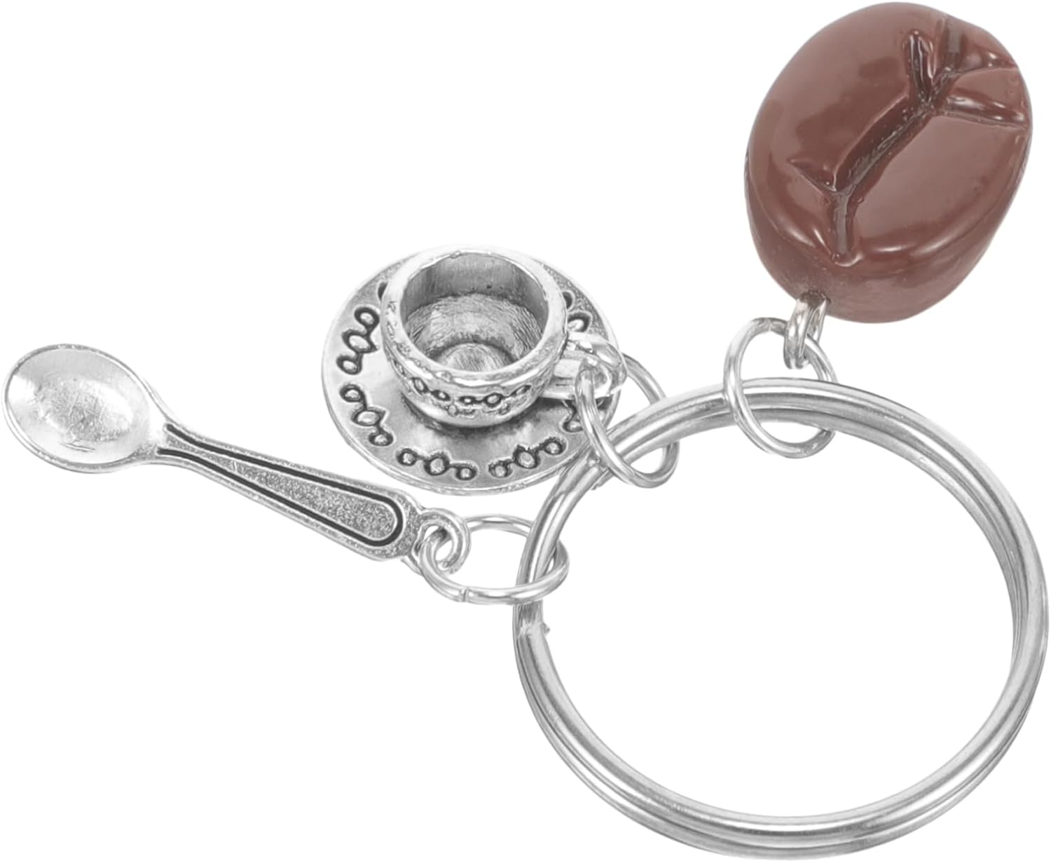 WESIEVYA Keychain Bag Hanging Key Ring Coffee Theme Key Ring Keychain for Car Phone Purse for Lovers image number 5