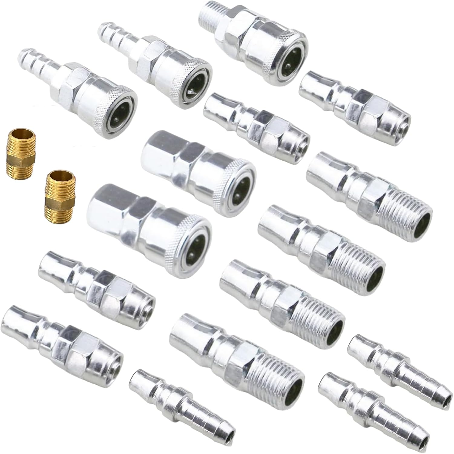 MTJNYZA 18Pcs Air Hose Quick Connect,Air Compressor Connector Coupler Pneumatic Quick Fittings Set,Pneumatic C-Type Quick Coupler&Sp20/Pp image number 4