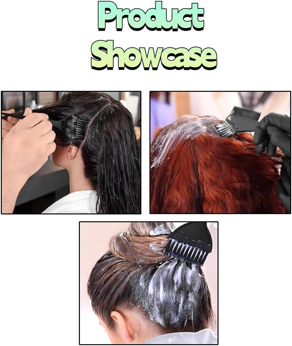 5-Piece Hair Dye Mixing Bowl and Brush Set, Hair Dye Applicator, Bowl and Brush DIY Hair Dyeing Tools for Salon and Home (Black)