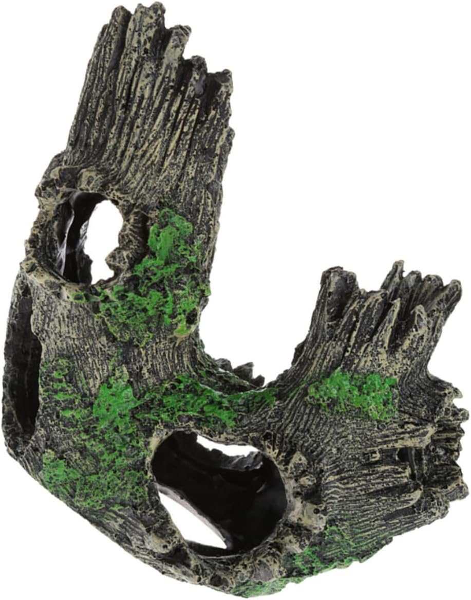 ROMISBABA Fish Tank Tree Trunk Aquarium Stump Hideout Realistic Resin Decoration for Underwater Landscape Shelter for Pet Fish And image number 3