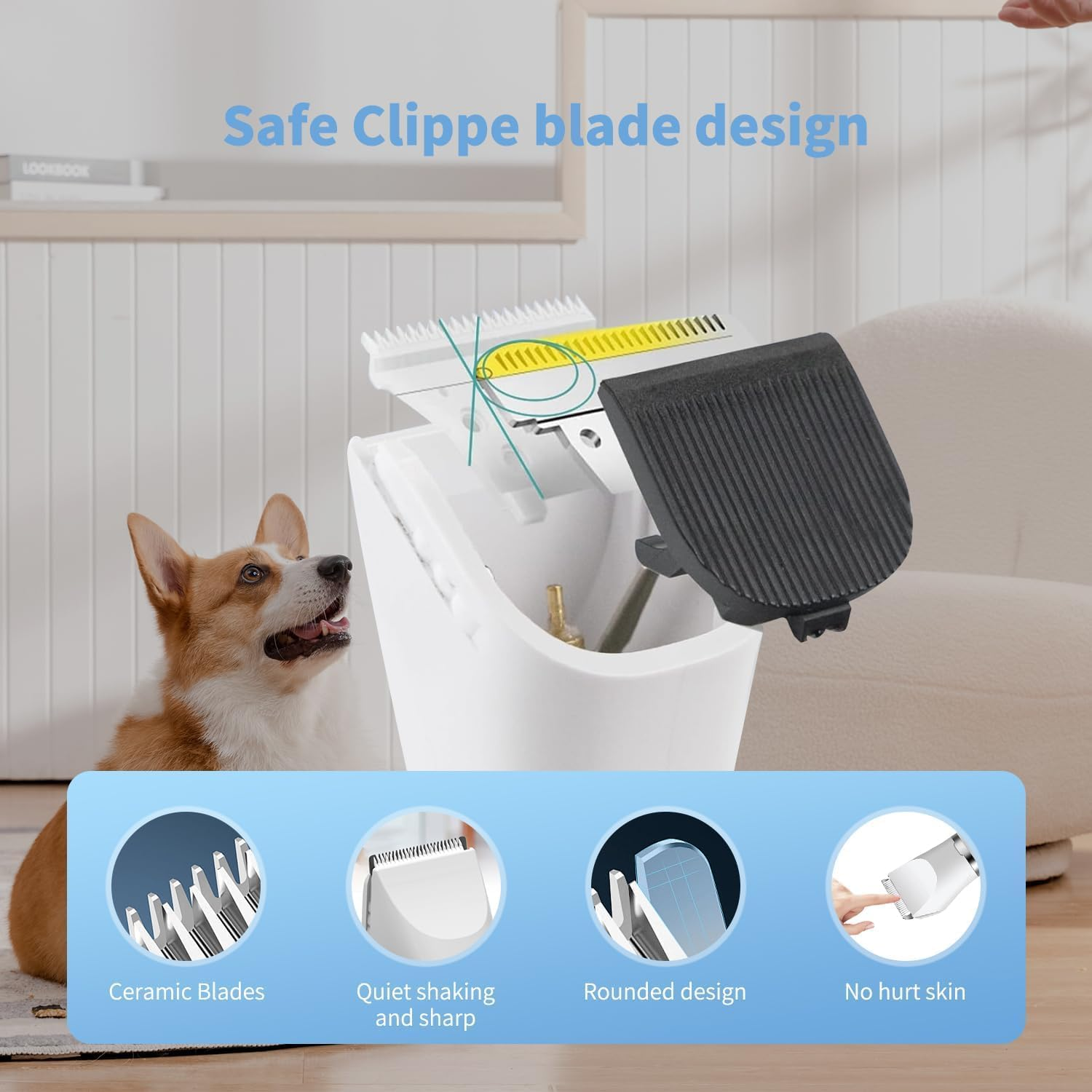 Dog Grooming Dog Clippers Grooming, 4 in 1 Kit Paw Trimmer，With Paw Trimmer&Dog Nail Grinder Professional Pet Clippers image number 3