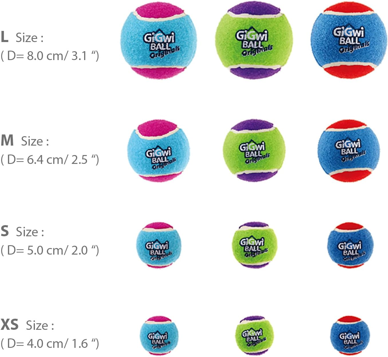Gigwi Dog Toy Ball, 3 Count Extra Small (DAG2120)
