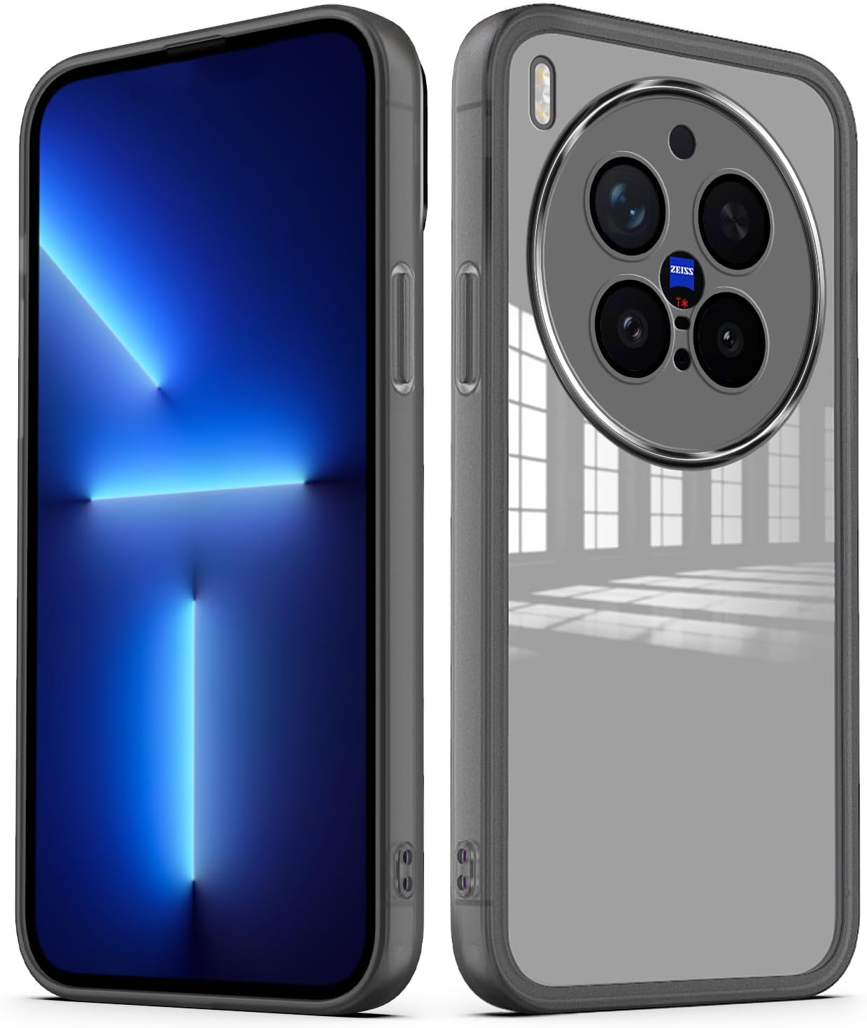 YUXING Case for Oppo Find X9 Mobile Phone Case Transparent with Camera Protection Film Ultra Thin Protective Bumper Slim Case Back Cover - Black