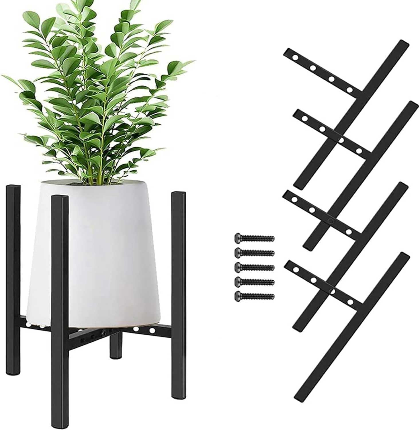 Detachable Flower Pot Stand - Metal Plant Stands for Indoor Outdoor Stretchable Plant Riser Stand for Living Room Courtyard Garden Pot Holder for Garden Enthusiasts Gift image number 1