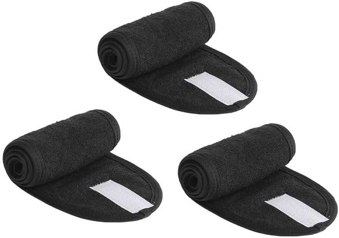 Pack of 3 Spa Facial Headband Makeup Hair Band Women (Black)
