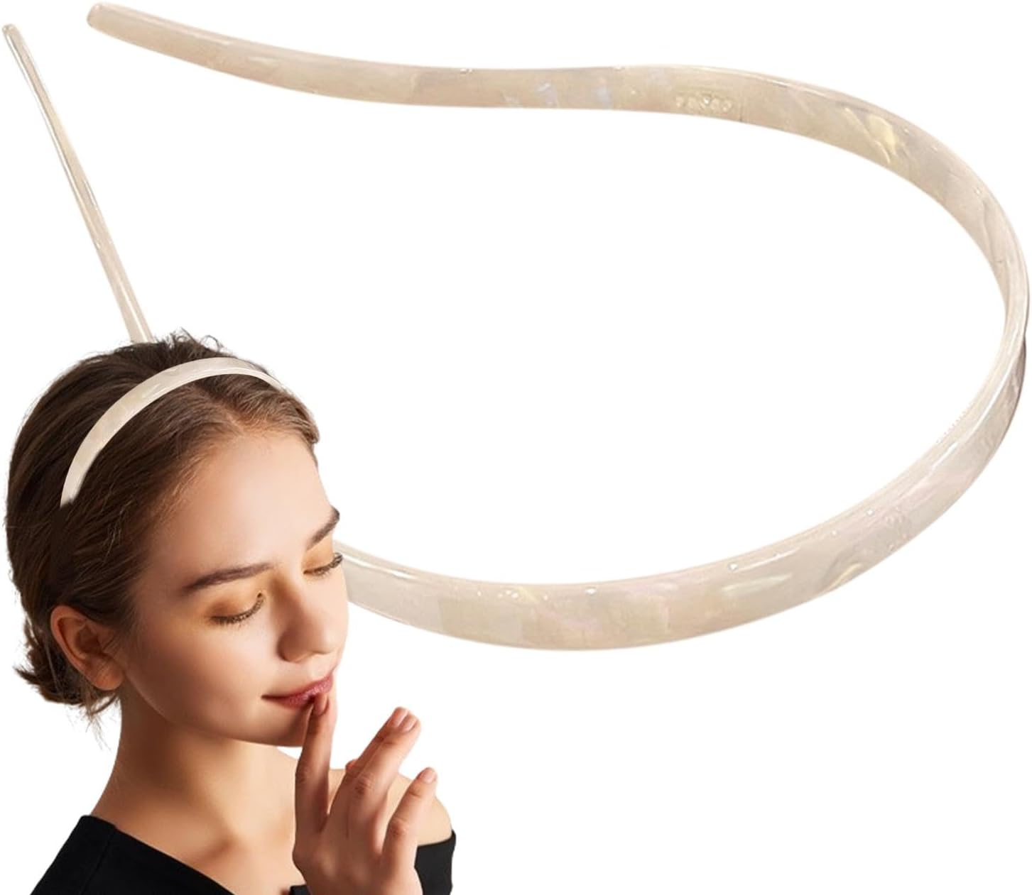 Hair Band Designed for Eyewear Headbands for Women, No-Clip Earbone Glasses Acetate Headband, 2024 New Summer Temperament Headband Non-Slip Headdress