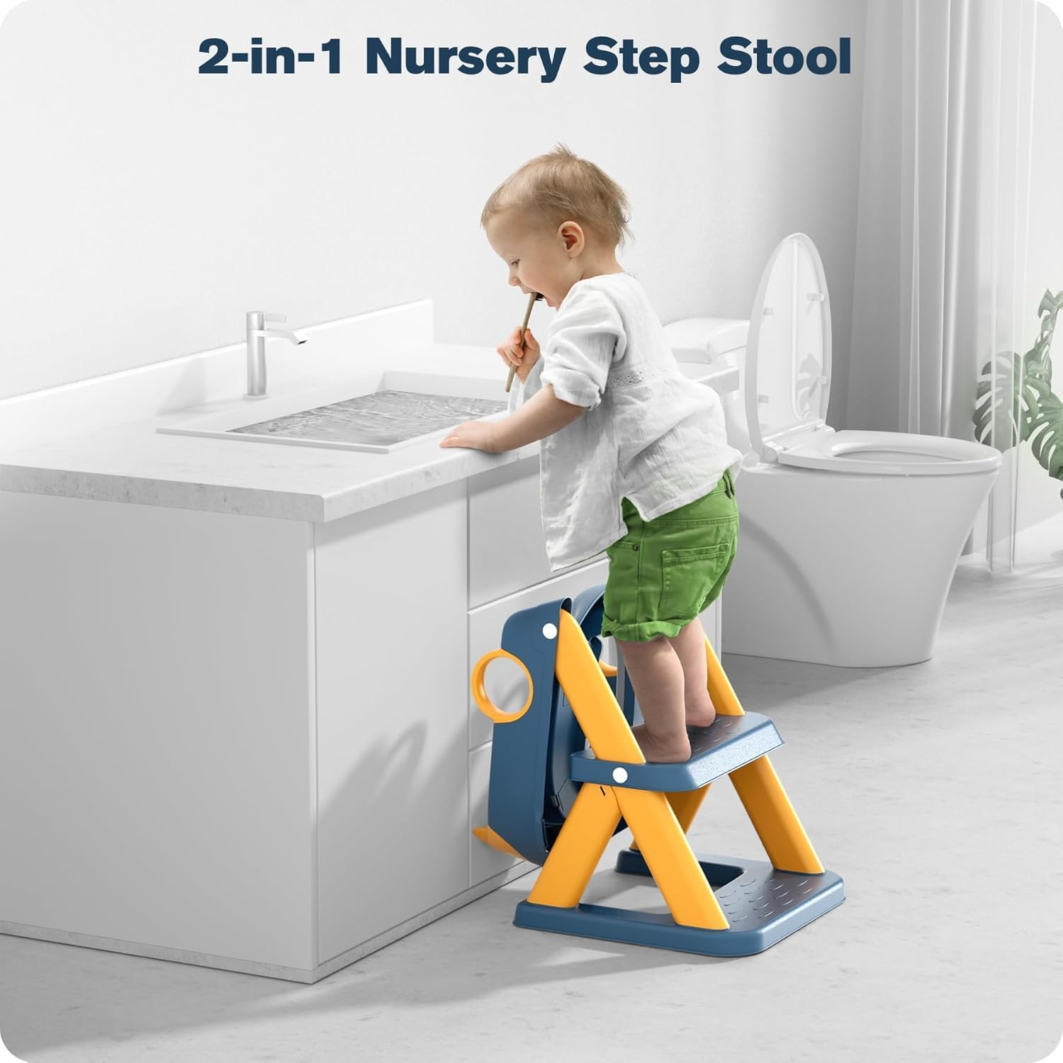 Toddler Toilet Seattoilet Stool, Upgrade Toddler Toilet Seat for Kids Boys Girls, 2 in 1 Potty Training Toilet for Kids, Splash Guard Anti-Slip Pad Step Stool image number 3