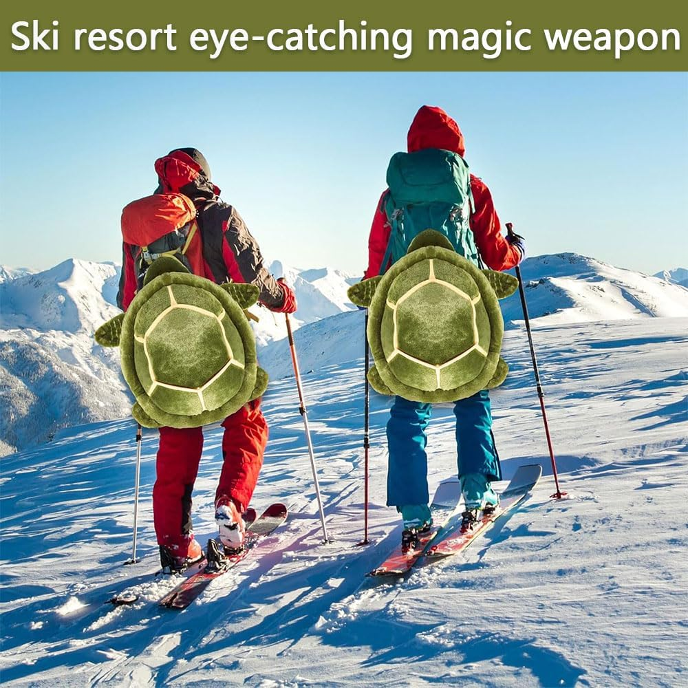 Turtle Butt Pad for Snowboarding, Skiing, Skating &ndash; Cute Tortoise Hip Protector Cushion, Padded Protective Gear for Kids & Adults (Green) image number 1