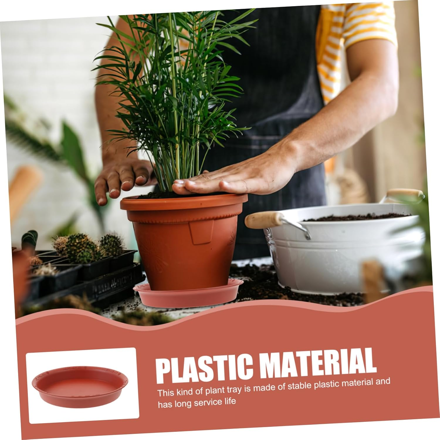 OFFSCH 10Pcs Plant Saucer Flower Pot Tray round Plant Drip Tray Bonsai Pot Saucer Gardening Supplies image number 5