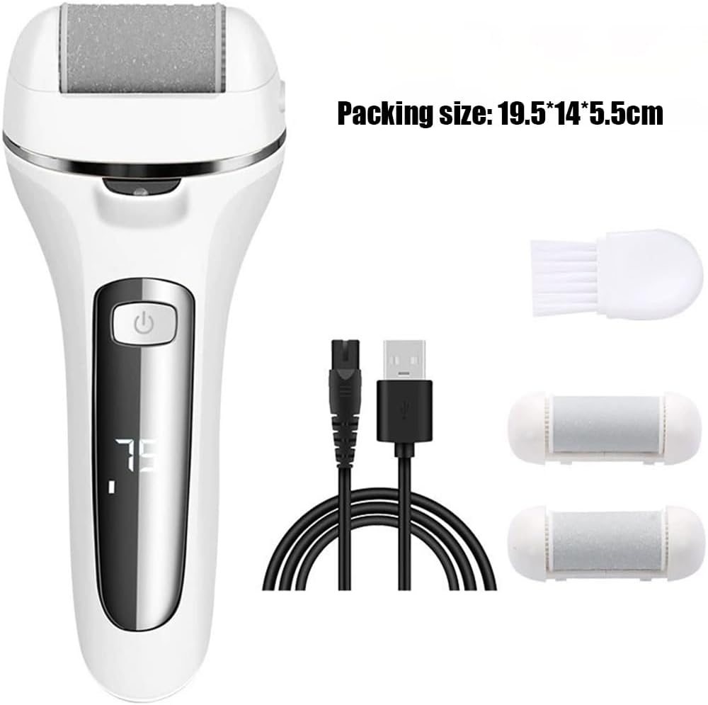 MTSDM Electric Foot File, Portable Callus Removers Foot Pedicure Tools with 2 Roller Heads, Professional Pedicure Dead Feet Remover Kit, Perfect for Dead, Hard Cracked Dry Skin Polishing image number 2