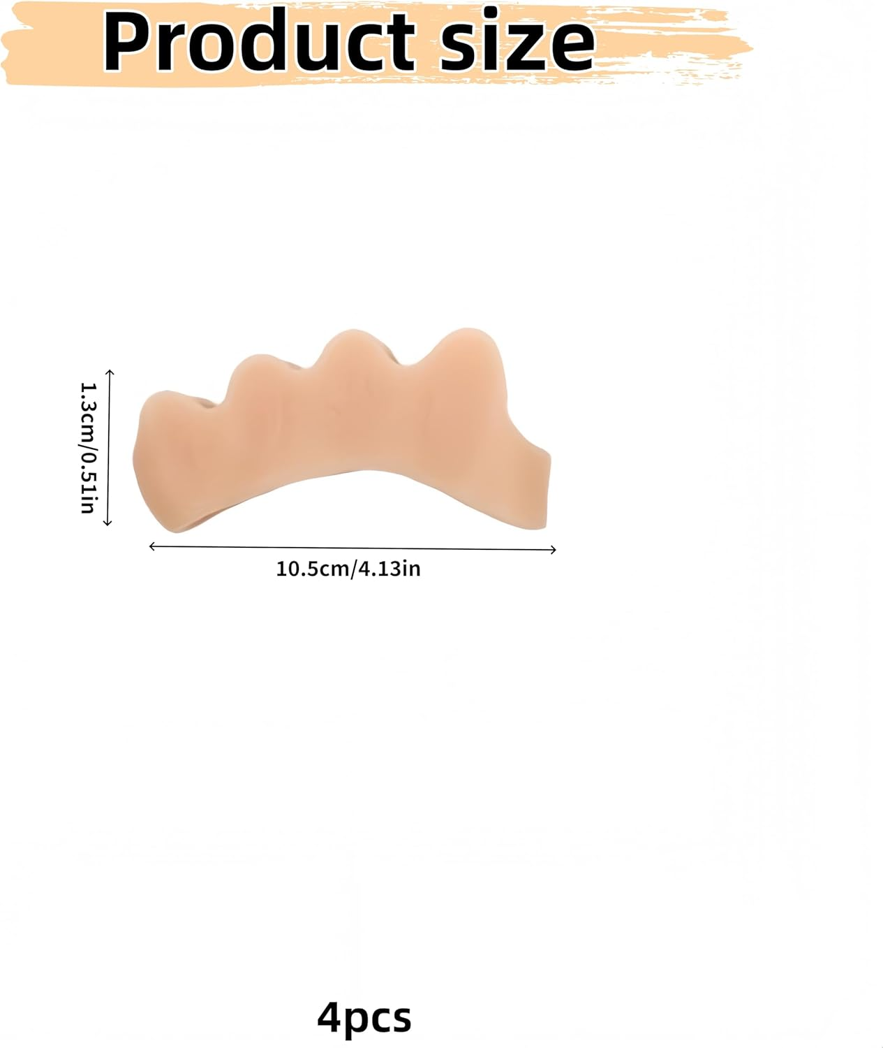 Linjhokbs 2 Pairs Toe Spacers，Correct Bunions and Restore Toes to Their Original Shape/Bunion Corrector Toe Spacer Toe Straightener Toe Stretcher Big Toe Correctors for Women and Men，Skin-Color image number 3