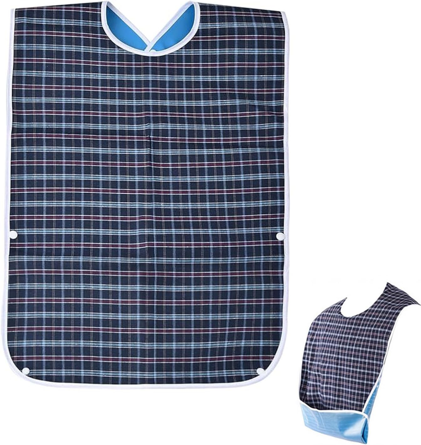 1Pc Adult Bibs, Washable Dining Bibs Reusable Clothing Protector for Elderly Women Men image number 6