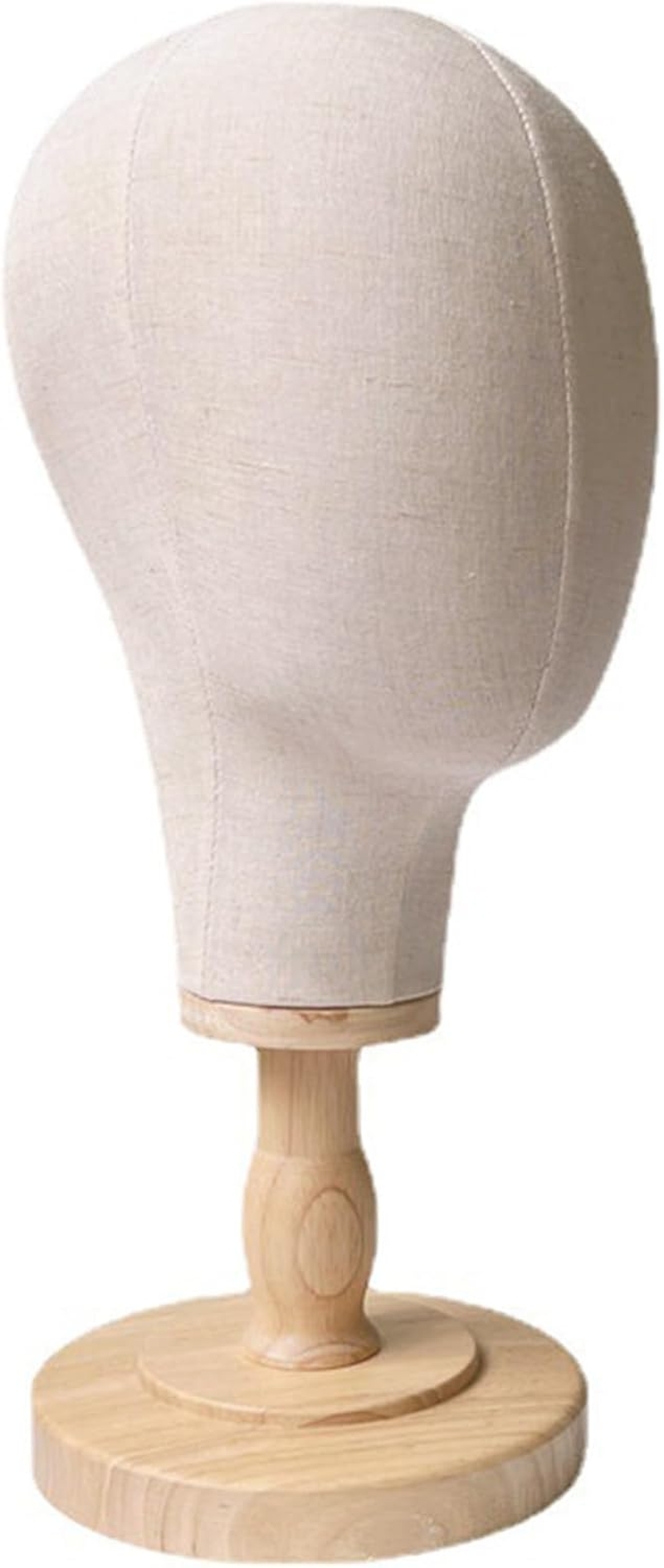 21 Inch Esta Head Canvas Mannequin with Wooden Base, Detachable Hat Display, Wig Holder for Jewellery Making, Fixing, Display, Styling, Salon, Glasses Holder, Home, Shop image number 1
