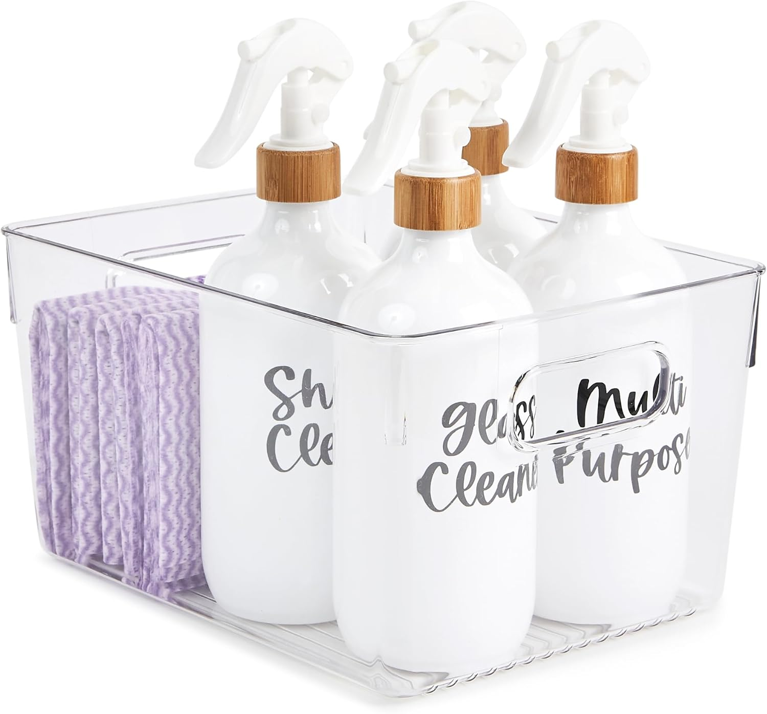 Laundry Storage & Organisation Set &ndash; 7 Piece Clear Plastic Storage Tubs and First Aid Caddy with Handles, Durable Bpa-Free Organisers for Laundry, Bathroom, Kitchen and Home image number 2