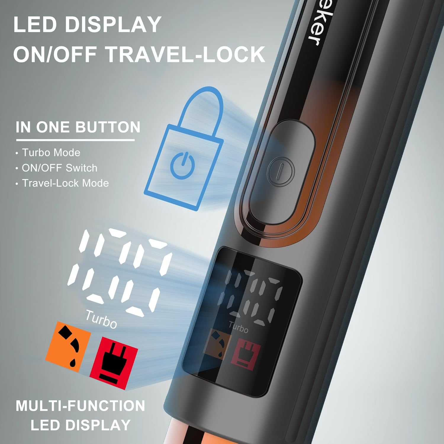 Hatteker Men'S Back Razor Body Trimmer Electric Body Groomer Face Arm Chin Beard Trimmer Cordless Hair Trimmer with Adjustable Extension Trade Waterproof image number 1