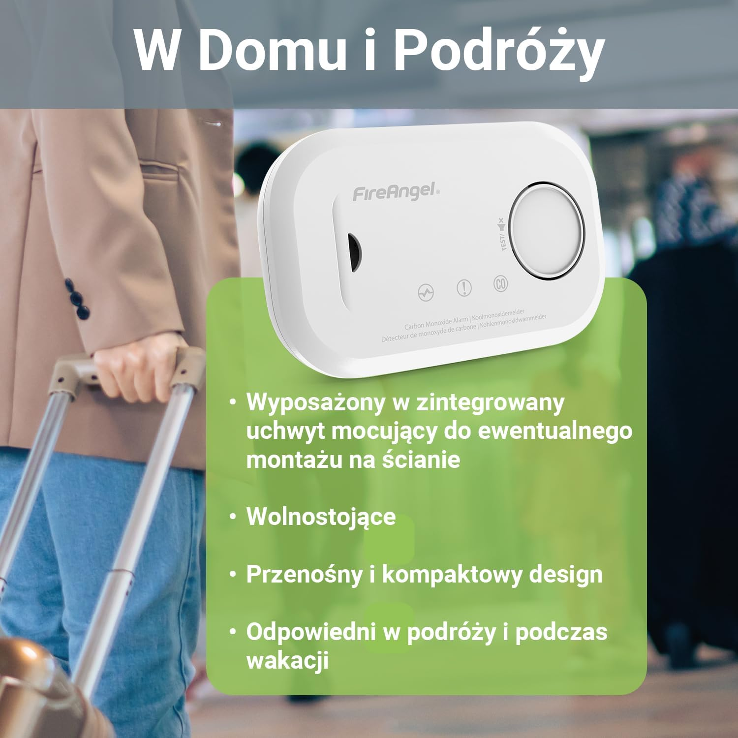 Fireangel FA6813-EUX10 FA6813 Carbon Monoxide Detector & Alarm with Replaceable Batteries