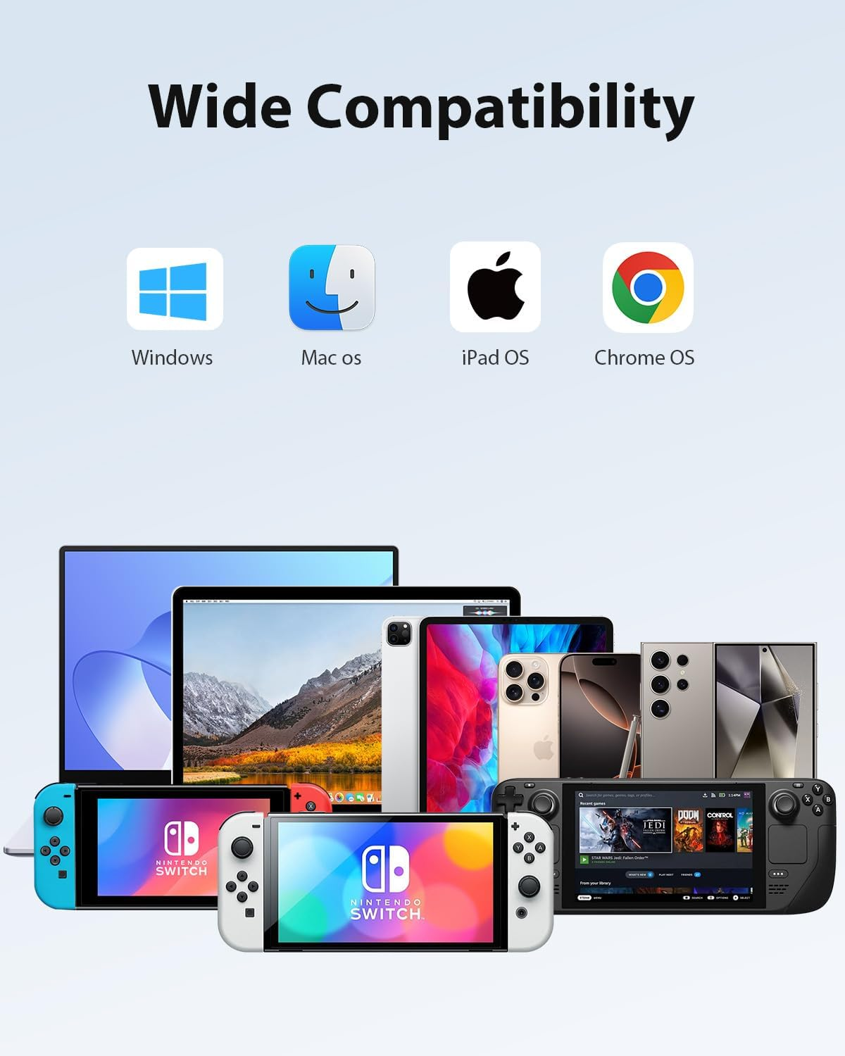 Azhizco Switch Dock for Nintendo Switch Dock, 3 in 1 for Nintendo Switch Docking Station with 4K HDMI USB 3.0 PD100W, Switch Travel Dock USB C to HDMI Adapter for Nintendo Switch/Oled, for Steam Deck image number 6