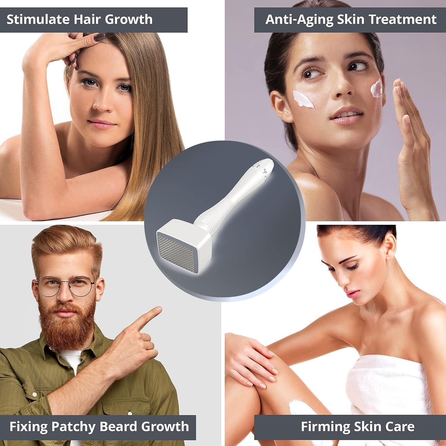 Adjustable Microneedling Derma Stamp -Derma Microneedle Pen for Body & Hair & Beard Growth - Derma Roller Alternative Skin Care - Dr Beauty Pen for Men and Women Home Use image number 2