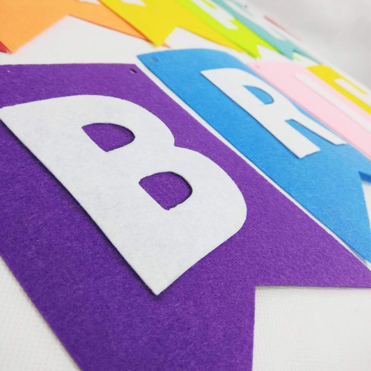 Colorful Happy Birthday Banner, Rainbow Happy Birthday Sign Happy Birthday Decorations Felt Bunting for Birthday Party Supplies, Happy Birthday Party Supplies for Girls Boys