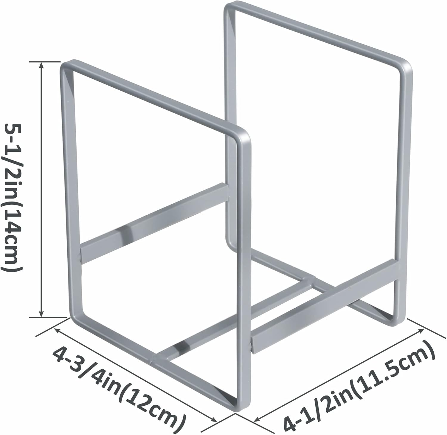 2PCS Plate Holders Organizer, Metal Dish Storage Dying Display Rack for Cabinet, Counter and Cupboard, Grey, Small image number 6