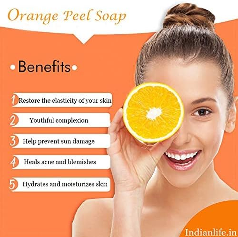 Indianlife&reg; Handmade Bathing Glowing Soap Bar -Tan Removal -Sun Protection - anti Pollution-Skin Lightening Pack of 4 Kumkumadi | Charcoal | Coffee | Orange Peel | 100 Gm Each