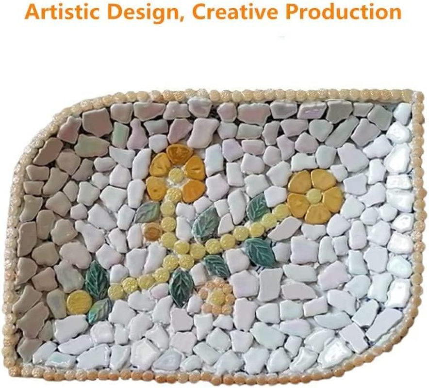 1.1LB Irregular Ceramics Mosaic Tiles, Mosaic Pieces Stones for DIY Mosaic Making Craft Hobby Arts Home Wall Decoration (Green) image number 2