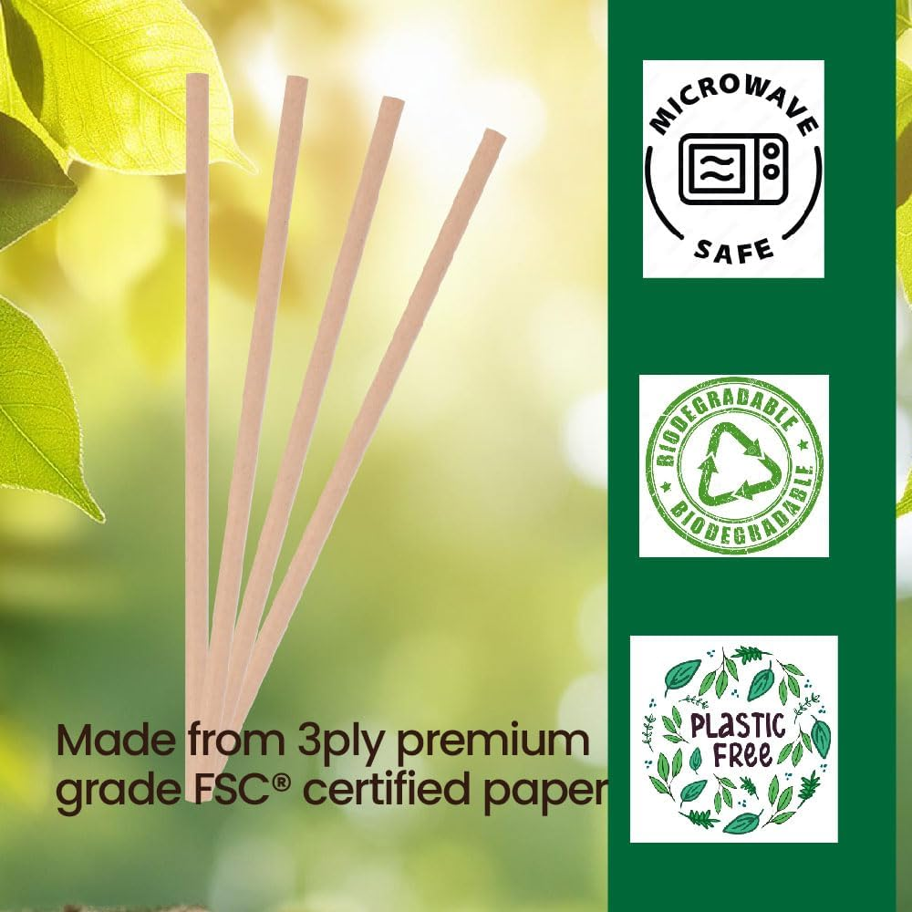 Eco Basics White Magic Biodegradable Paper Straws 50-Packs, 19.5 Cm Length image number 2