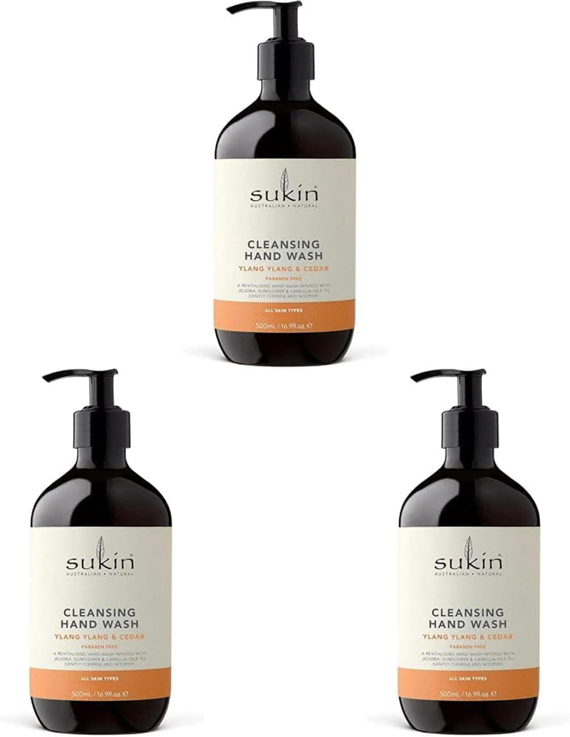 Sukin Cleansing Hand Wash, Ylang Ylang & Cedar, 500Ml (Pack of 3) image number 5