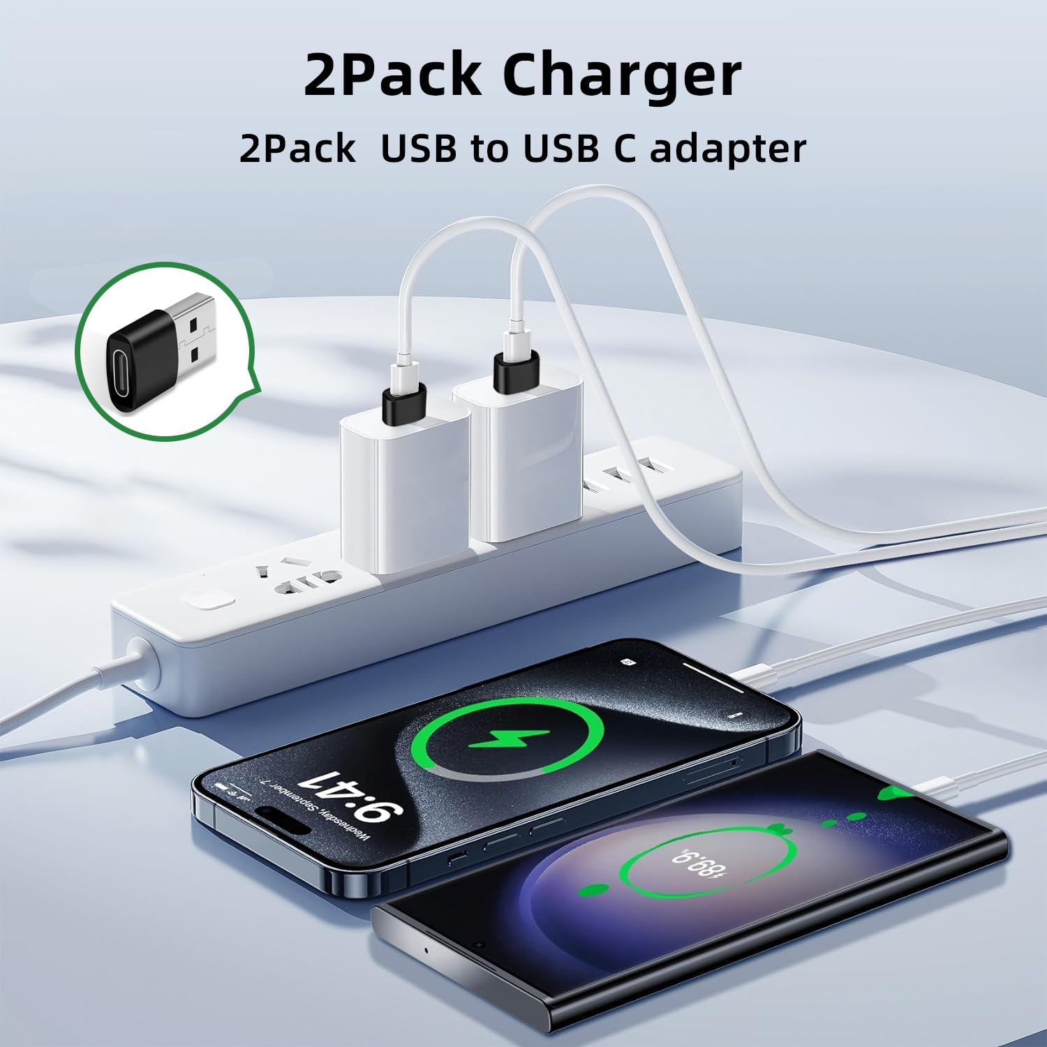 KIYOSAKI USB Plug Charger, USB Wall Chargers 2 Ports 5V/2.0A Power Adapter Compatible with Iphone 11 Pro/Xs Max/Xr/X/ 8, Ipad Air/Mini, Samsung S20/ S10E/ S9, Note 10 Plus, LG G8, Huawei and More&hellip; image number 3