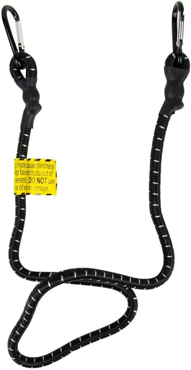 Monkey Grip Heavy Duty Octopus Strap with Carabiner Hooks, Black/White, 12 Mm Thickness X 30 Inch Length image number 5