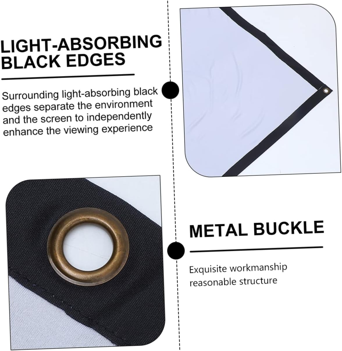 OSALADI Foldable 100-Inch Projector Screen 16:9 Polyester Anti-Light Indoor Outdoor Projection Kit Hooks and Rope for Home Theater image number 2