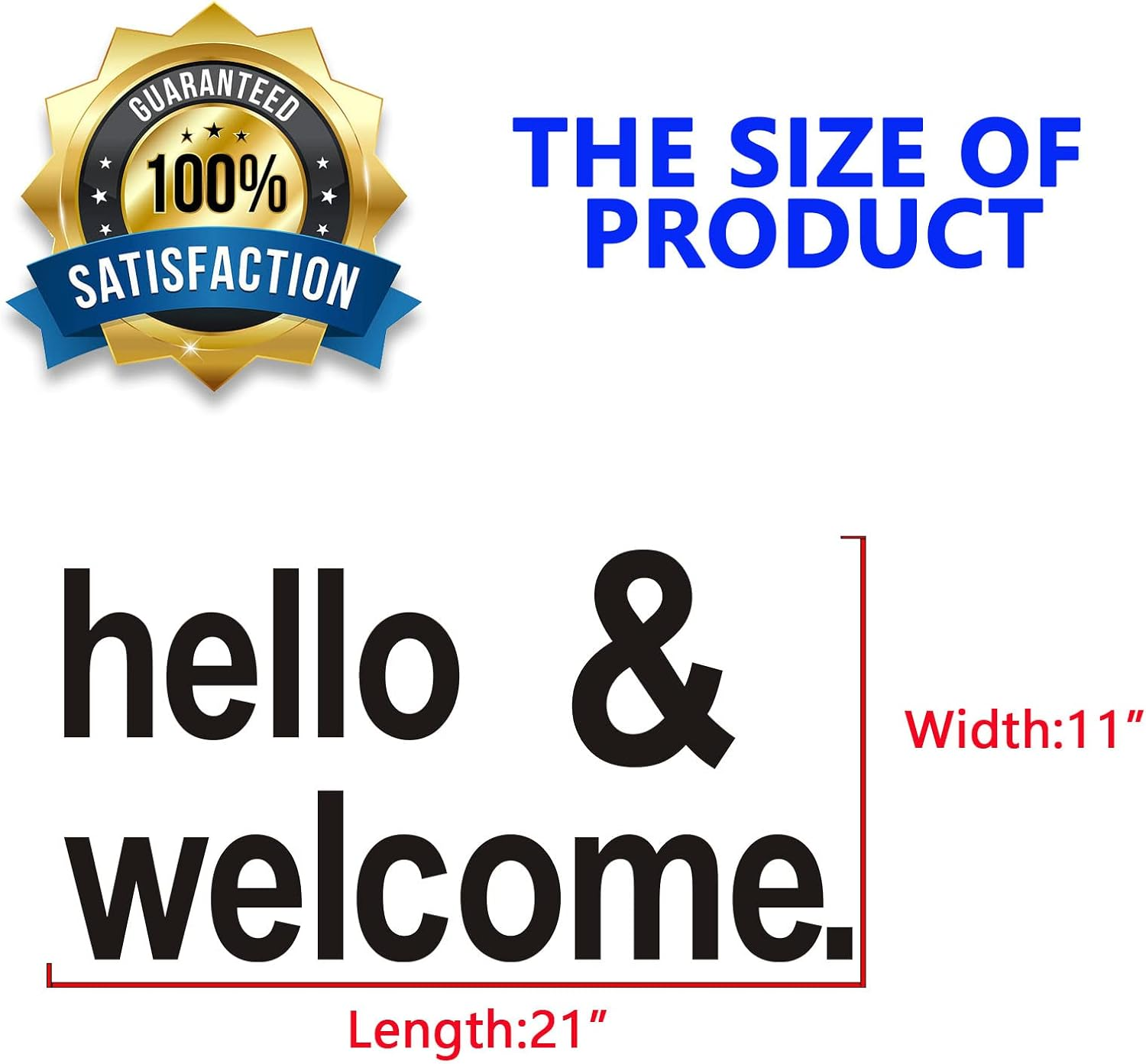 Wall Decal Stickers, Hello Welcome Stickers, (Easy to Apply), Front Door Inspirational Motivational Quotes, Office Gym Classroom School Nursery Playroom, Farmhouse Porch Pantry Teamwork Work Success Business Shop Yoga Room Welcome Center Positive Saying Home Vinyl Decor Art Sign Word 21"X11" image number 3