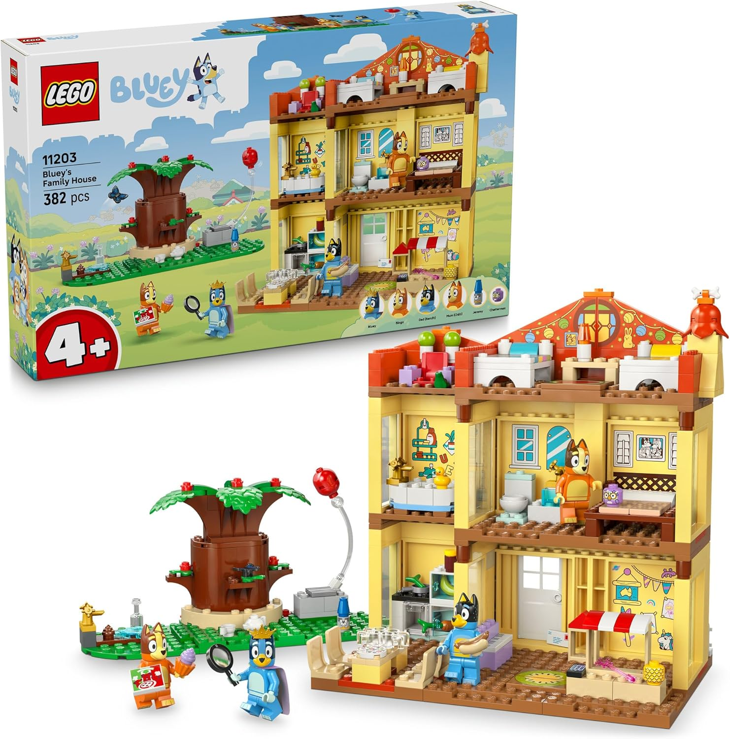 LEGO&reg; Bluey: Bluey&rsquo;S Family House 11203 Playset, Pretend-Play Home-Building Kit with Minifigures, Playhouse Toy for Kids Who Are Fans of the Popular TV Show, Toy for Boys and Girls Aged 4 and Up image number 6