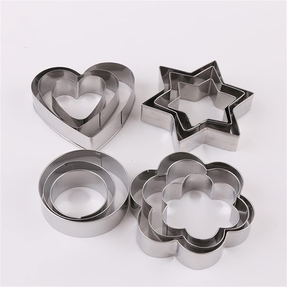 12-Piece Stainless Steel Cookie Cutter, Cartoon Baking Mold, Vegetable and Fruit Biscuit Mold Set Suitable for Kitchen Baking, Halloween, Christmas image number 1