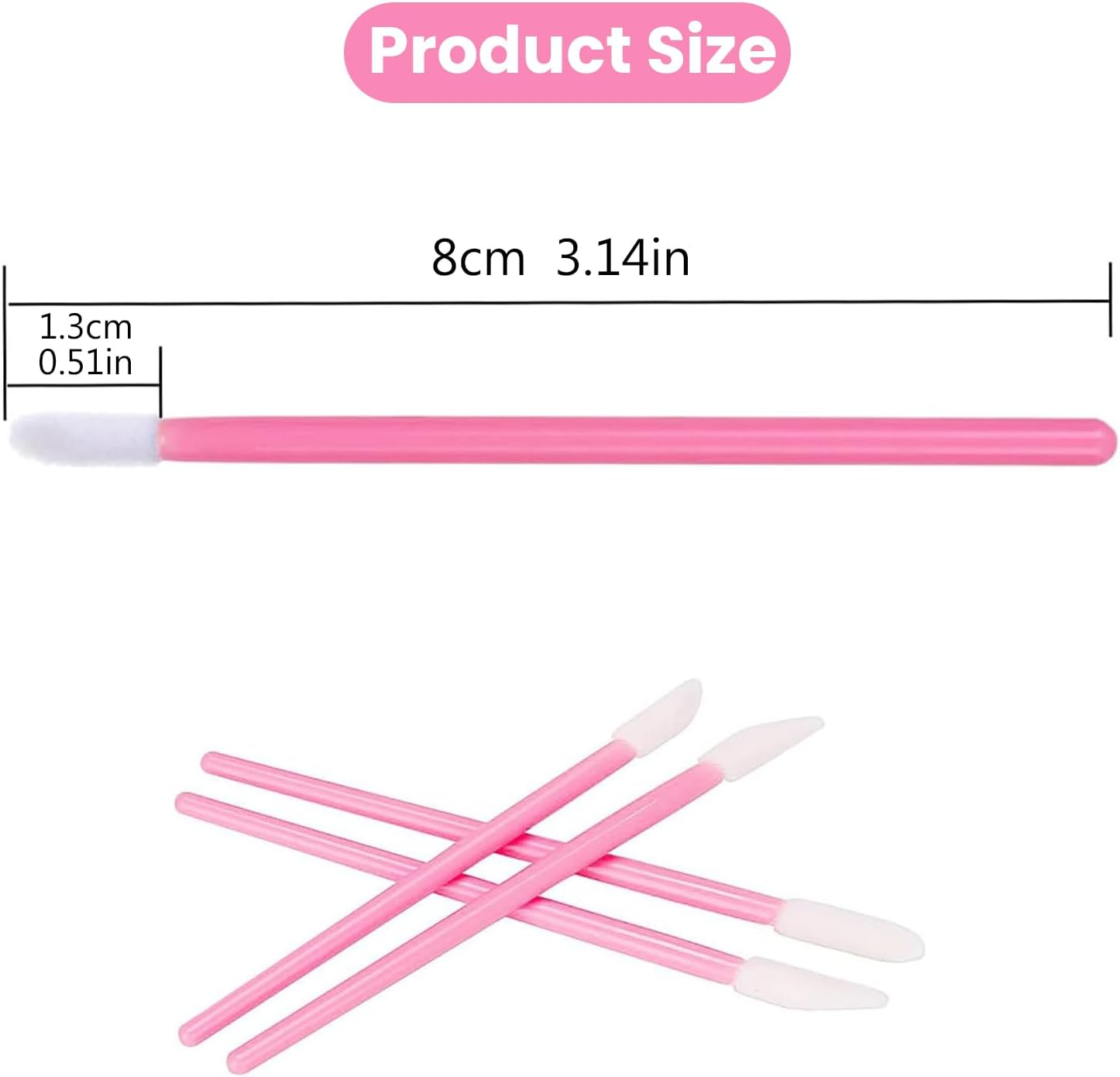 Agwenkui 200 PCS Disposable Lip Brush Wands Lipstick Applicator Lip Gloss Concealer Brushes - Disposable Lip Brush Wands for Lipstick Applicator Makeup Brushes (Hygienic Single Use) image number 4