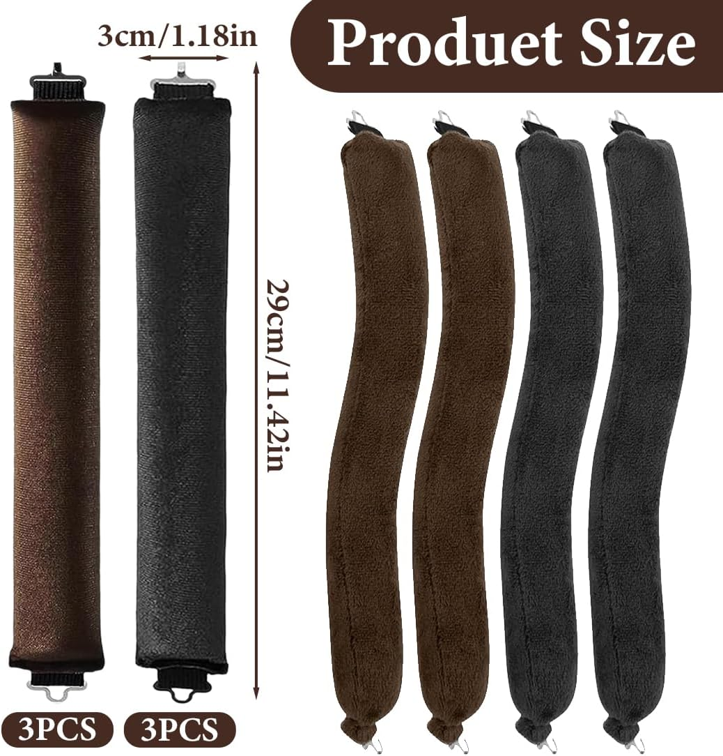 NHQZ Pack of 6 Hair Rollers Heatless Curls Overnight Curls for Medium Long Hair image number 5