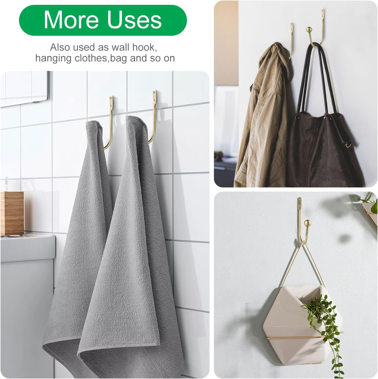 Curtain Holdbacks, 2Pcs Curtains Holder Wall Mounted Drapery Tiebacks Retro Window Hook for Home Decor, Antique Brass