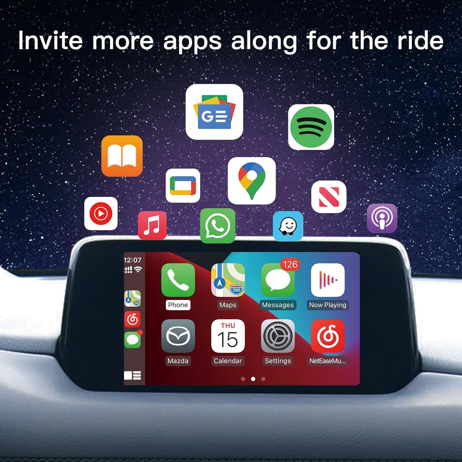 Carplay/Android Car Adapter for Mazda 2/3/6/Cx3/Cx5/Cx9/Mx5/Fiat 124 2014-2021 TK78-66-9U0C OEM Hub Retrofit Kit Fits MZD Connect System 00008FZ34 image number 6