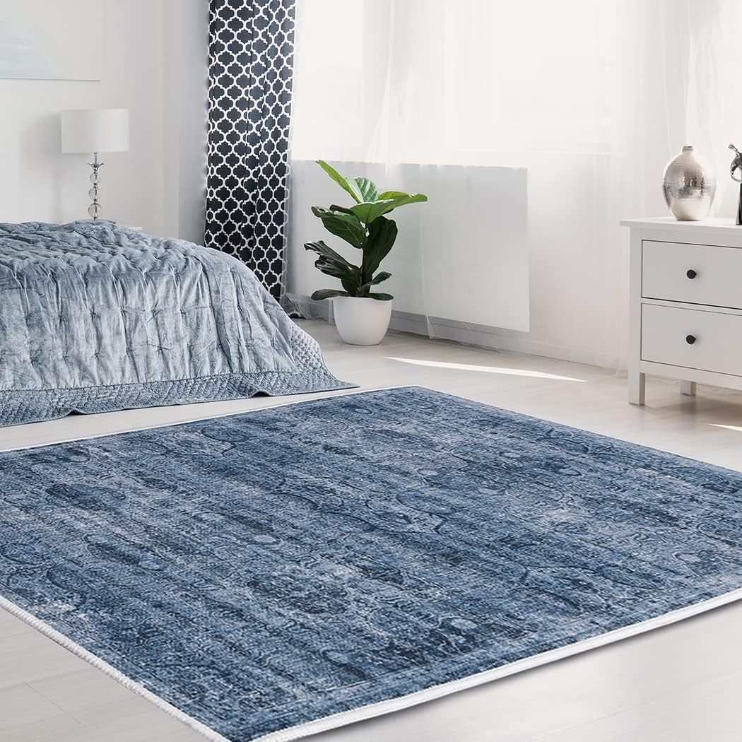 MARLOW Anti-Slip Floor Rugs, 200 X 290Cm Skin Friendly Area Rugs, Soft Large Home Decor Carpet Indoor Outdoor - Versatile for Bedroom, Dining Room, Living Room (Grey)