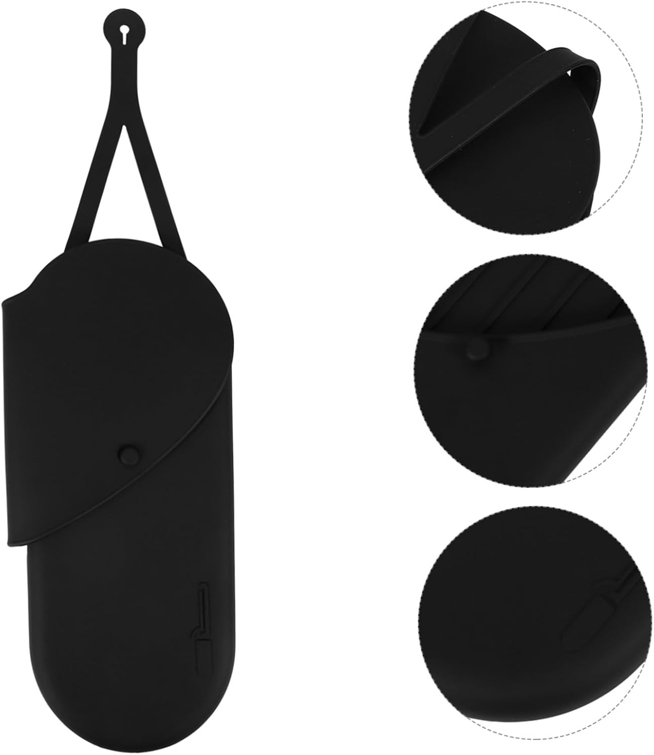 TOVINANNA Hair Dryer Bag Curling Iron Storage Organizer Heat Tool Case Hanging Flat Iron Wand Travel-Friendly Silicone Pouch - Pink image number 4