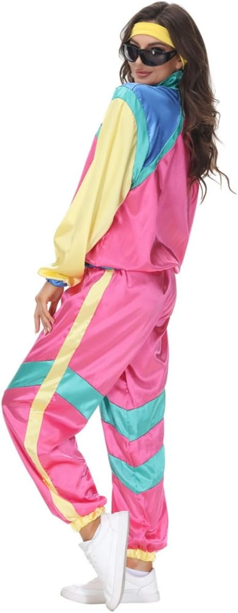 Costume Bay Adults Couple Mens Womens 80S Height of Fashion Shell Tracksuit 1980S Party Retro Disco Neon Costume Halloween Book Week Party Fancy Dress image number 4