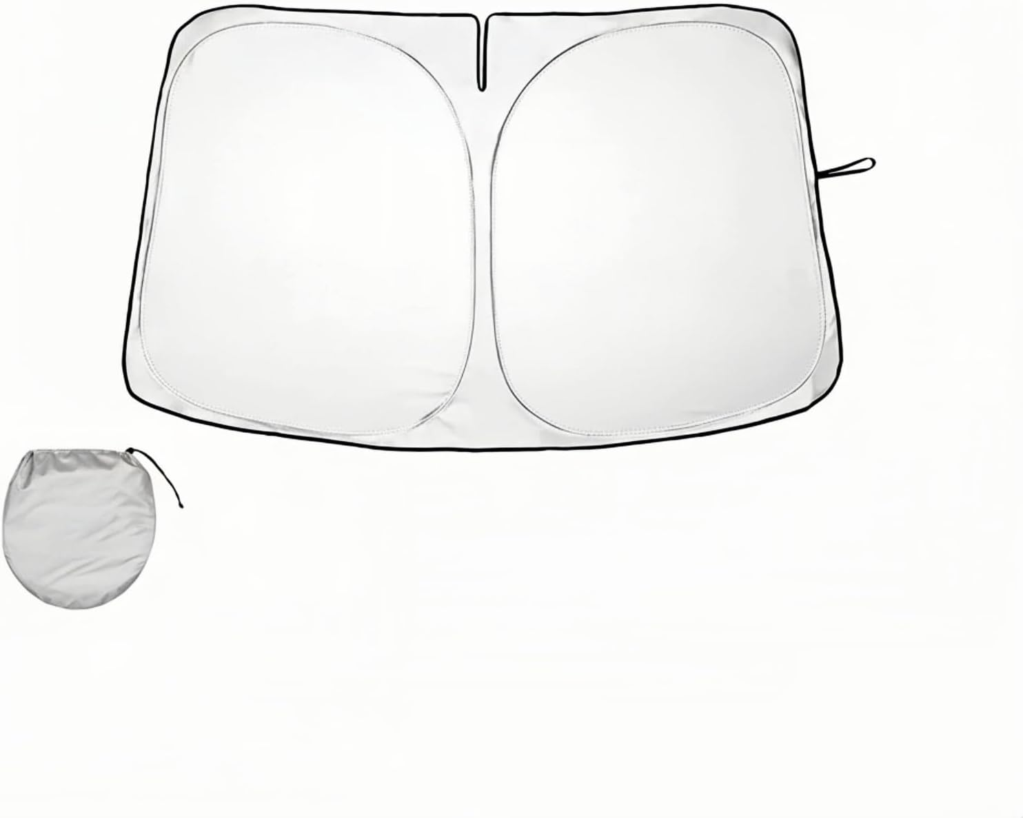 Sunshade for Tesla Model Y Model 3, 142X93Cm Foldable Car Sun Shield, Front Windscreen Sunshade with Storage Bag, Thickened Silver Plated Curtain Sun Visor Accessories 2025 for Tesla image number 1