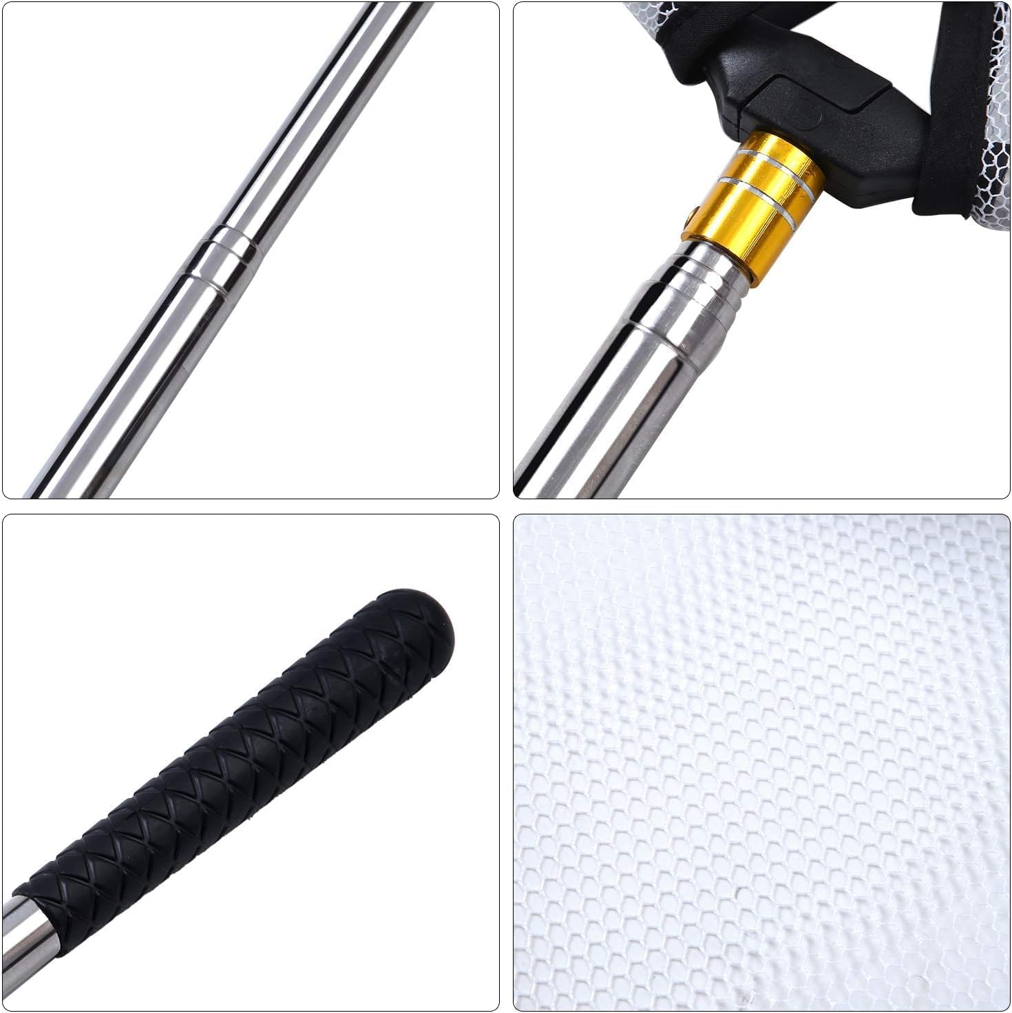 Miners2000 Telescopic Butterfly Nets Stainless Steel Kids Bug Net Outdoor Tools Insects Fishing Net with Storage Bag Extendable from 15 Inches to 59 Inches White image number 3