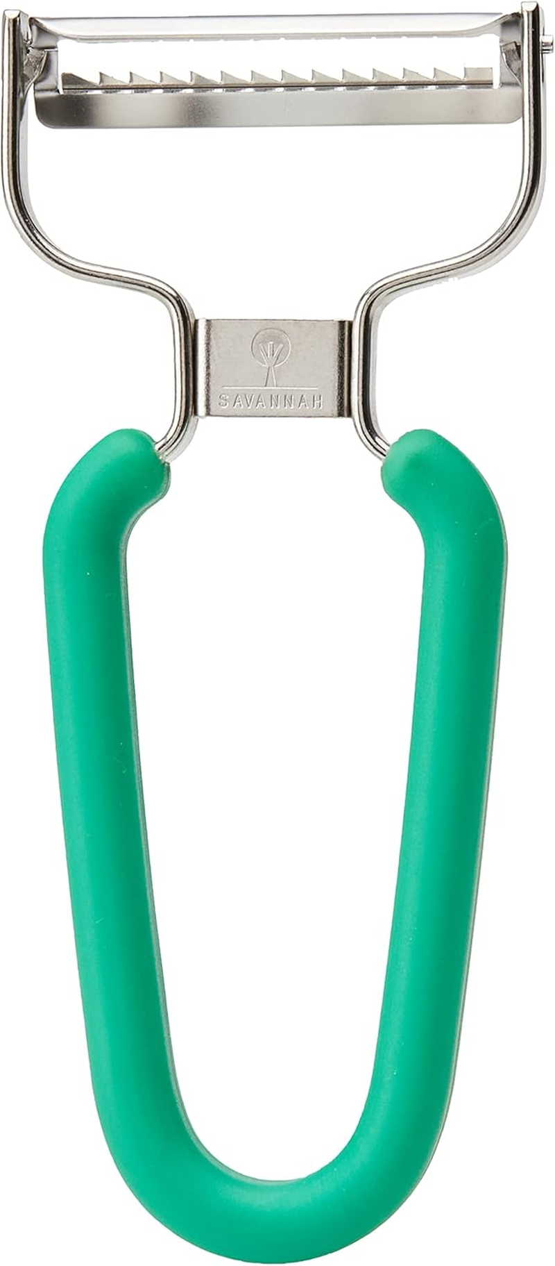 Savannah SAV-0503 Julienne Peeler with Super Sharp Japanese Steel Blade for Cutting Fruit and Vegetables 45 Millimetre Blade Green