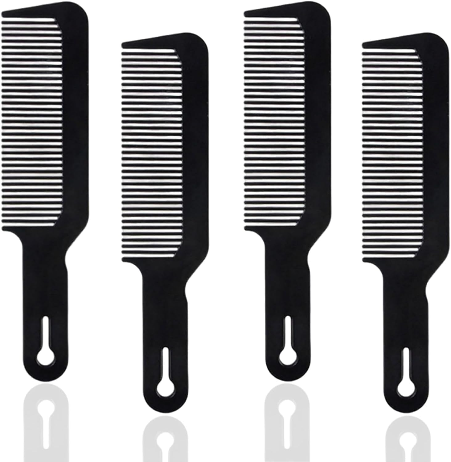 4-Pack Black Hair Combs Set &ndash; Durable, Heat-Resistant Flat Top and Fading Combs for Barbers, Stylists & Home Use, Anti-Static, Versatile, Ergonomic Design for Fading, Styling, and Finishing image number 2