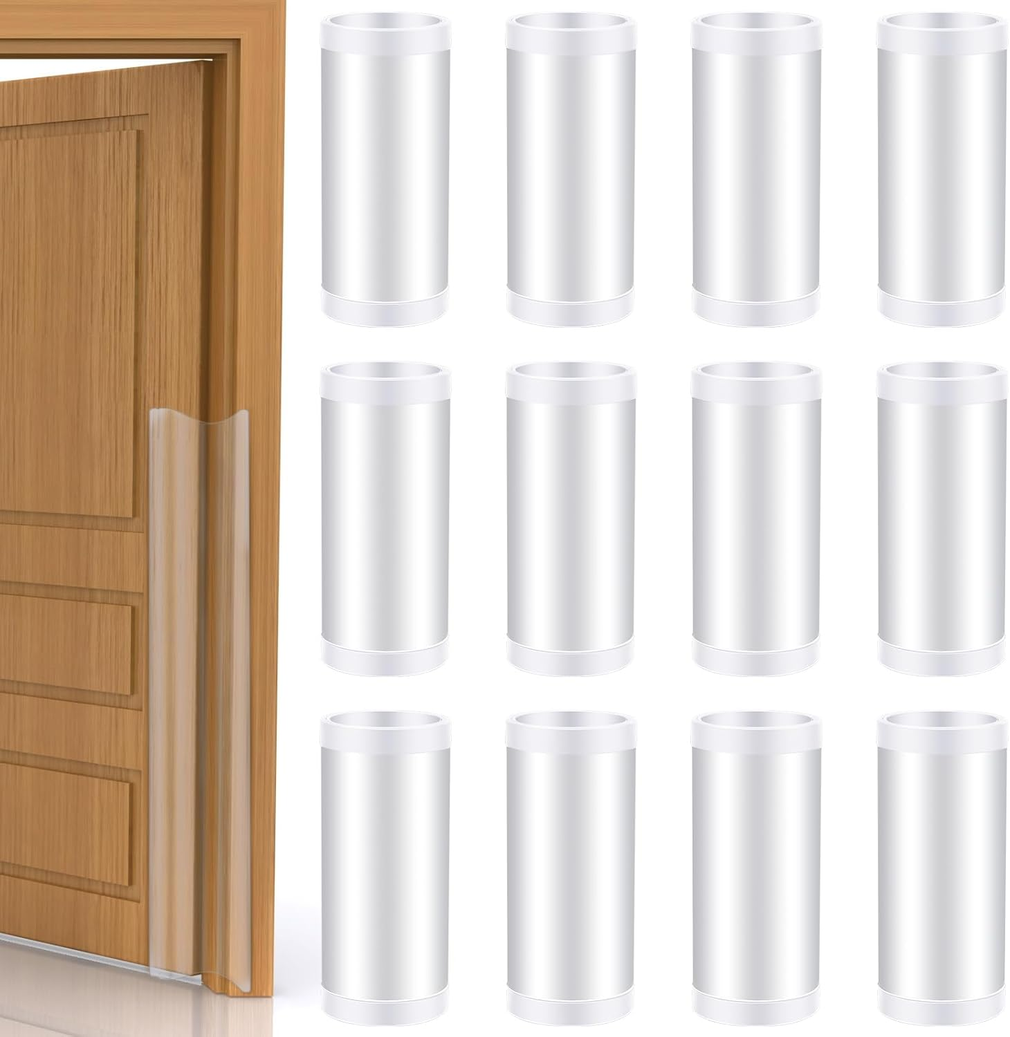 6 Pcs Door Pinch Guard Baby Proofing Jam Shield Door Finger Pinch Guard 47.2 X 7 Inch Hinge Cover Protectors for 90 and 180 Degree Gates Kids Pets Safety image number 5