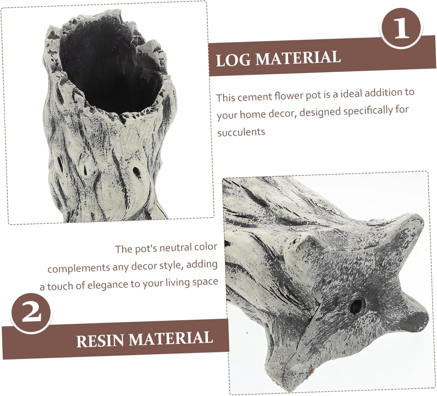 FUNOMOCYA Cement Succulent Planter Small Desktop Flower Pot Indoor Decorative Pot for Home Office Gardening image number 1